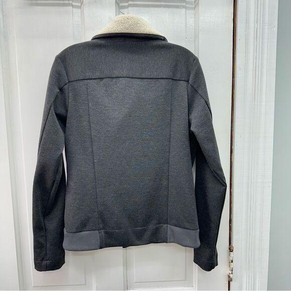 Columbia grey zip up stylish jacket with sherpa collar women's medium - Picture 3 of 5